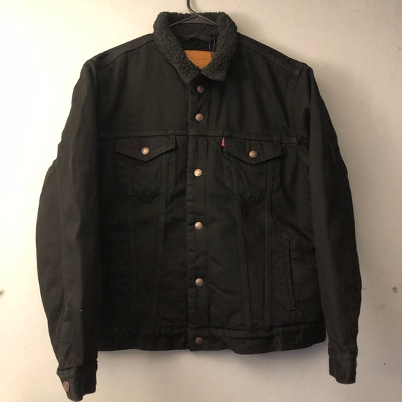 levi's type 3 sherpa trucker black